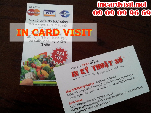 In card visit giá rẻ tại Công ty TNHH In Kỹ Thuật Số - Digital Printing