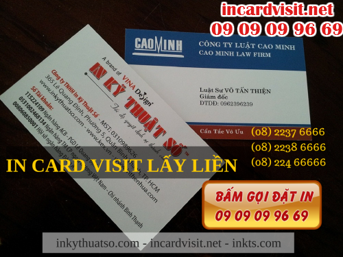 Bấm gọi đặt In card visit lấy liền với Công ty TNHH In Kỹ Thuật Số - Digital Printing 